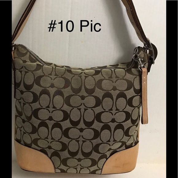 Coach Signature Monogram Canvas Leather Shoulder/Crossbody Purse - Picture 10 of 14